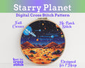 Starry Planet Landscape Cross Stitch Pattern PDF