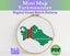 Turkmenistan Cross Stitch Pattern: Mini Flag Map