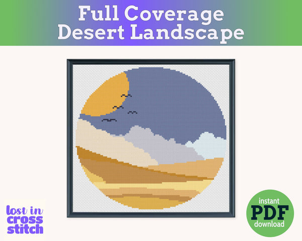 Desert Landscape Cross Stitch Pattern PDF