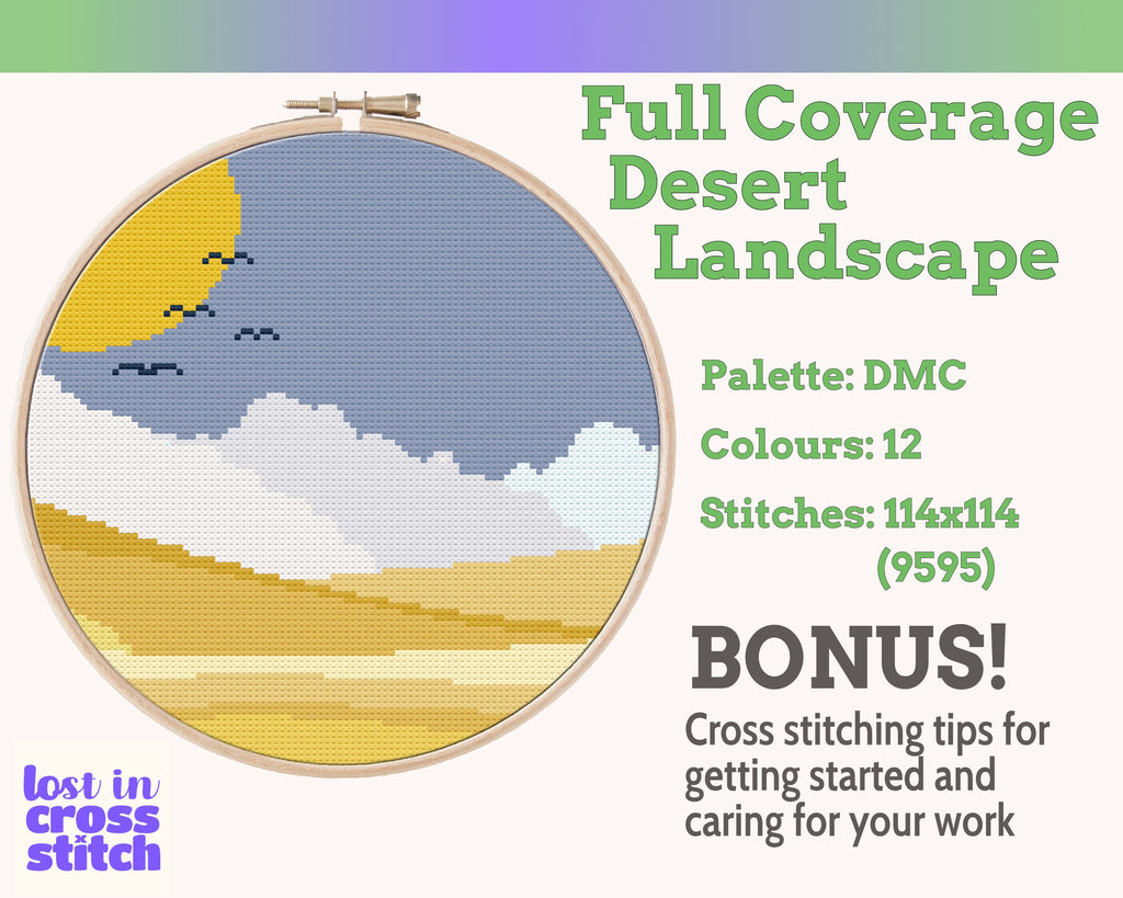 Desert Landscape Cross Stitch Pattern PDF