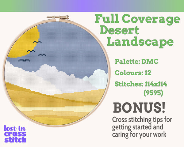 Desert Landscape Cross Stitch Pattern PDF