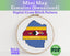 Eswatini (Swaziland) Cross Stitch Pattern: Tiny Flag Map with Shield