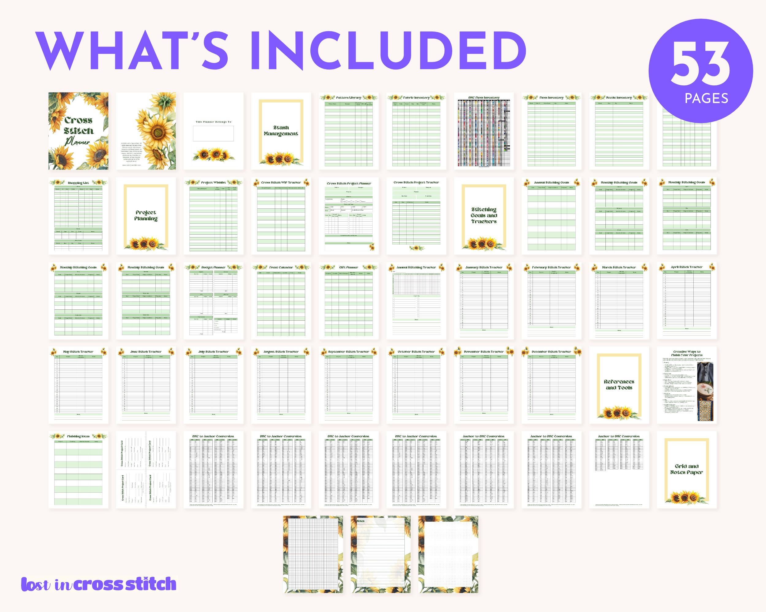 Sunflower Cross Stitch Planner PDF Secondary image