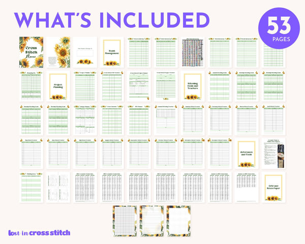 Sunflower Cross Stitch Planner PDF