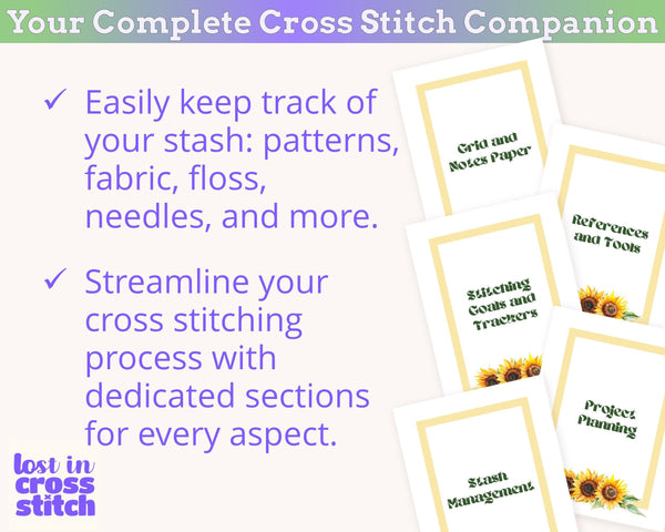Sunflower Cross Stitch Planner PDF