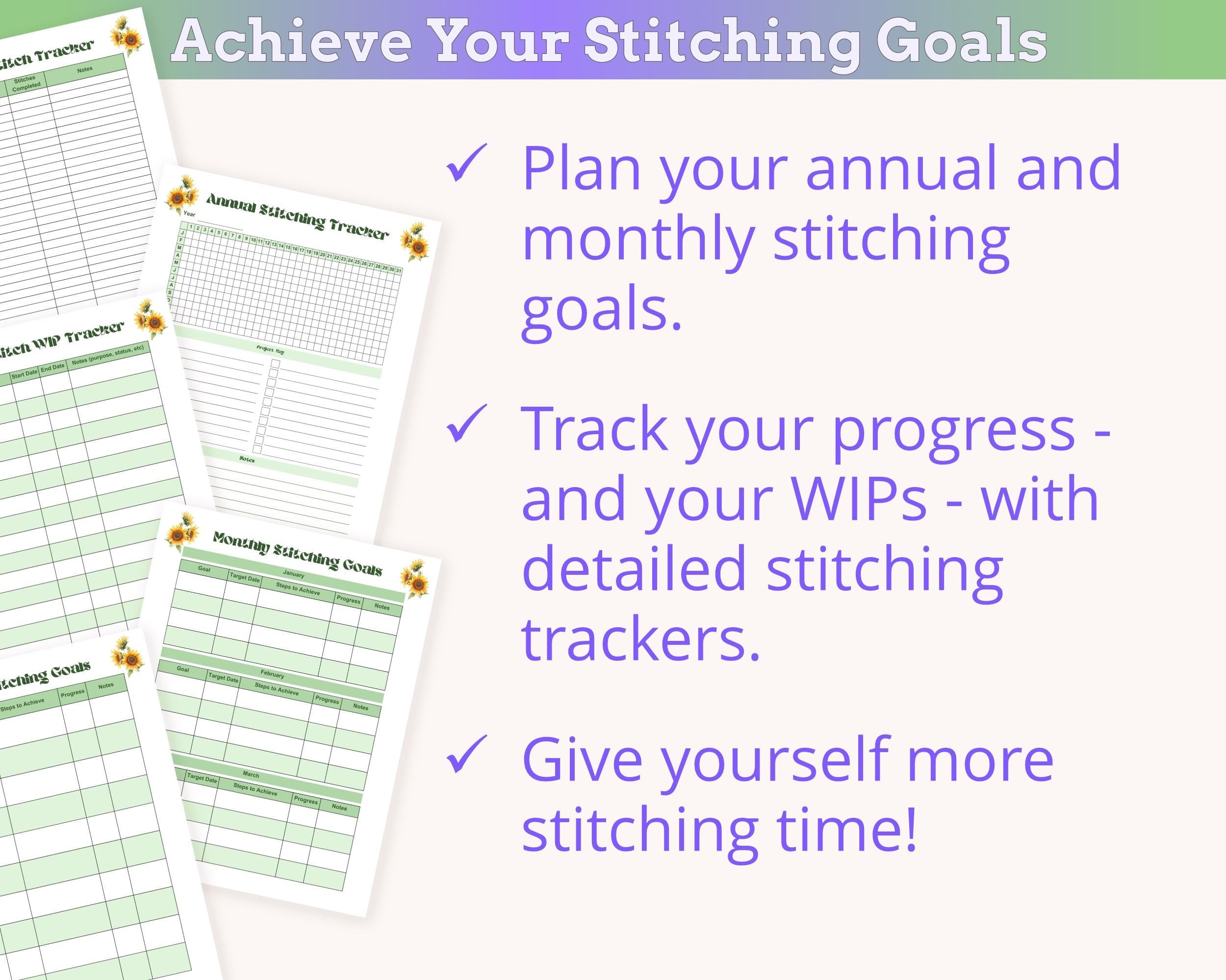 Sunflower Cross Stitch Planner PDF