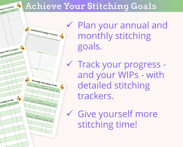 Sunflower Cross Stitch Planner PDF
