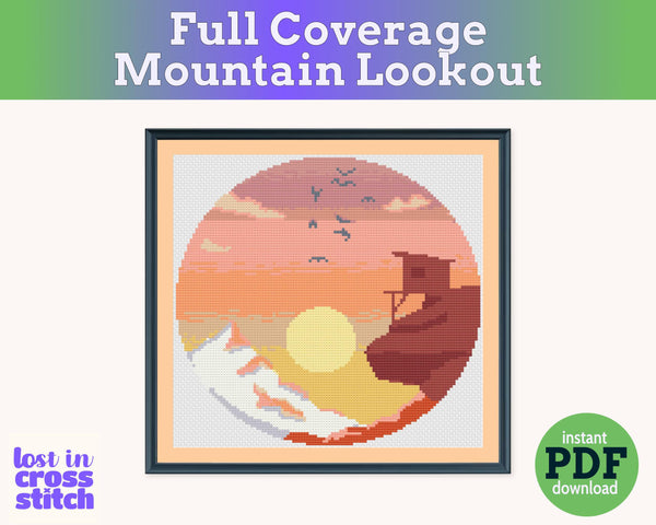 Desert Canyon Lookout Cross Stitch Pattern PDF