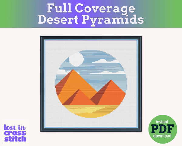 Desert Pyramids Cross Stitch Pattern PDF