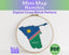 Namibia Cross Stitch Pattern: Tiny Flag Map with Golden Sun
