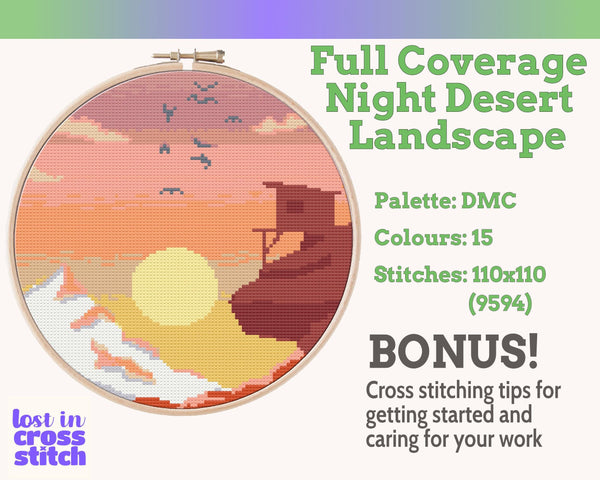 Desert Canyon Lookout Cross Stitch Pattern PDF