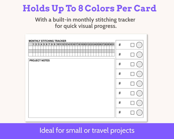 Foldable Cross Stitch Project Card with Built-in Floss Drops and Tracker PDF