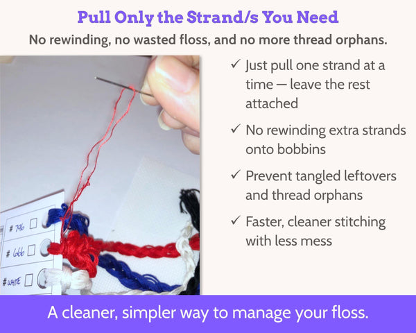 Foldable Cross Stitch Project Card with Built-in Floss Drops and Tracker PDF