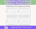 Cross Stitch Project Floss Organisation Cards PDF, Medium (4 per page)