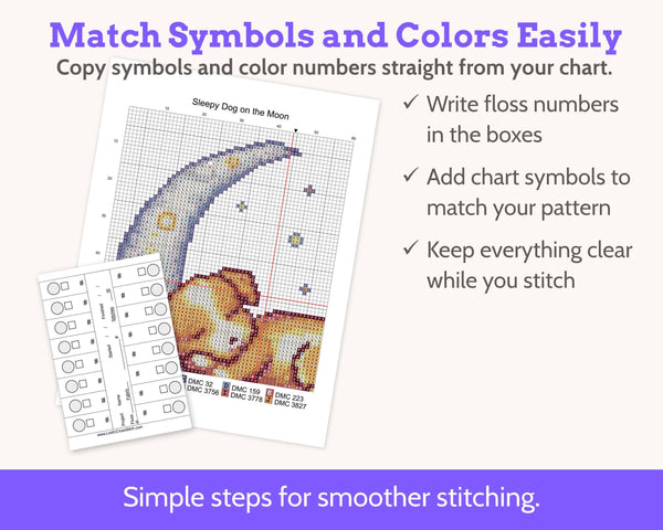Cross Stitch Project Floss Organisation Cards PDF, Medium (4 per page)