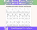 Cross Stitch Project Floss Organisation Cards PDF, Quick Stitch (6 per page)