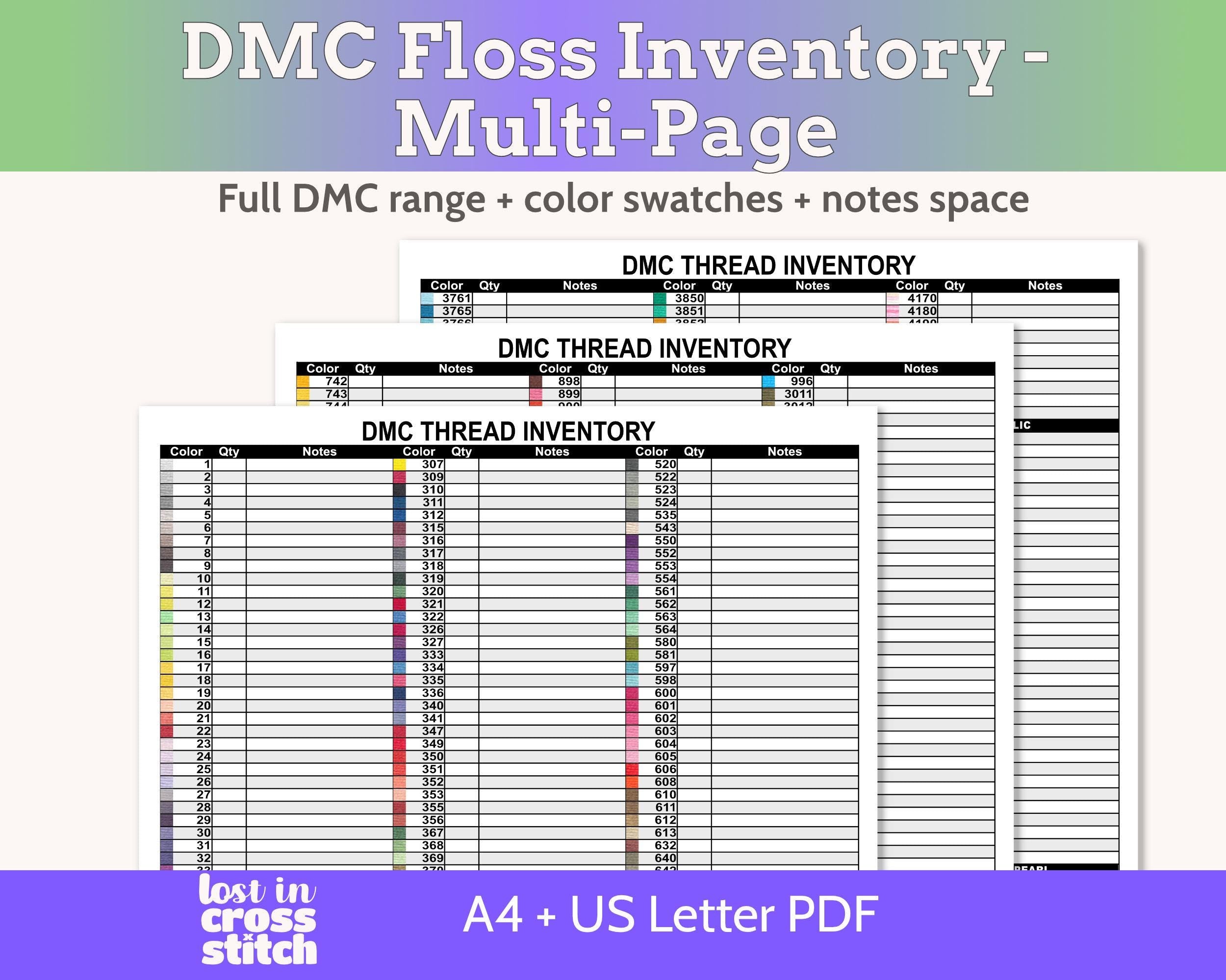 DMC Floss Multi-page Inventory Number Order Main image