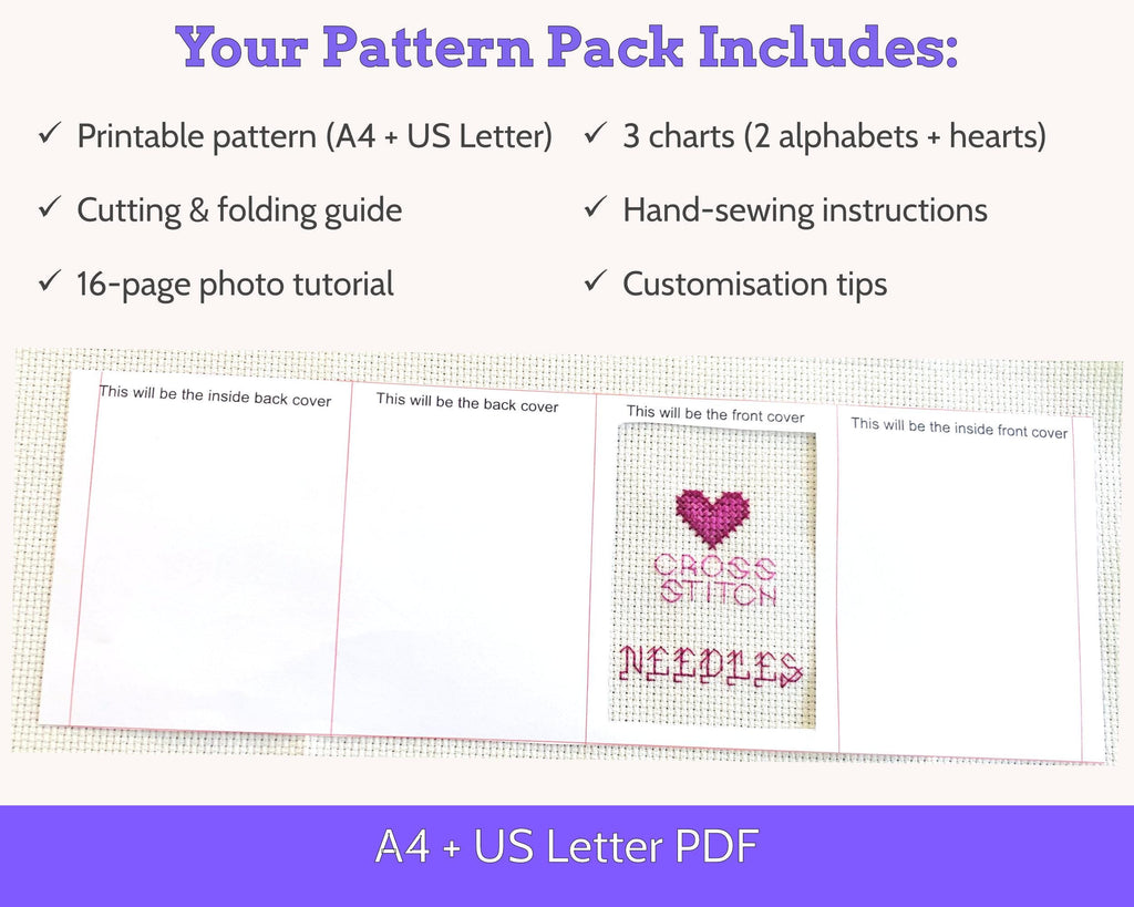 Cross Stitch Aida Needle Case Sewing Pattern PDF