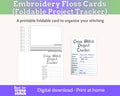 Foldable Cross Stitch Project Card with Built-in Floss Drops and Tracker PDF