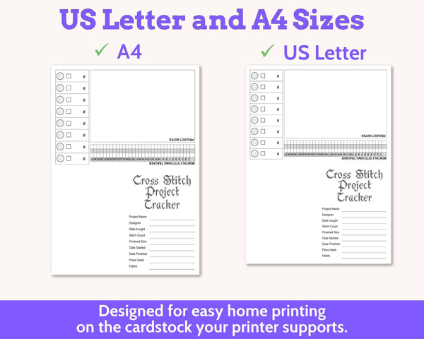 Foldable Cross Stitch Project Card with Built-in Floss Drops and Tracker PDF