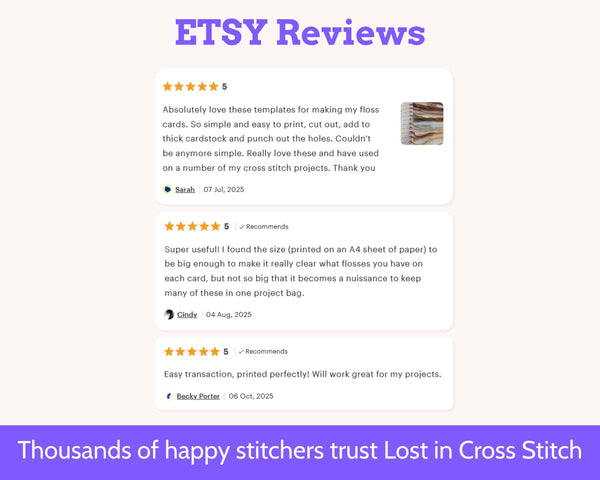 Foldable Cross Stitch Project Card with Built-in Floss Drops and Tracker PDF