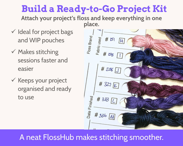 Cross Stitch Project Floss Organisation Cards PDF, Medium (4 per page)
