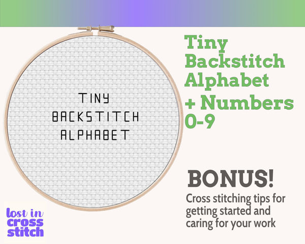 Tiny Backstitch Alphabet Cross Stitch Pattern