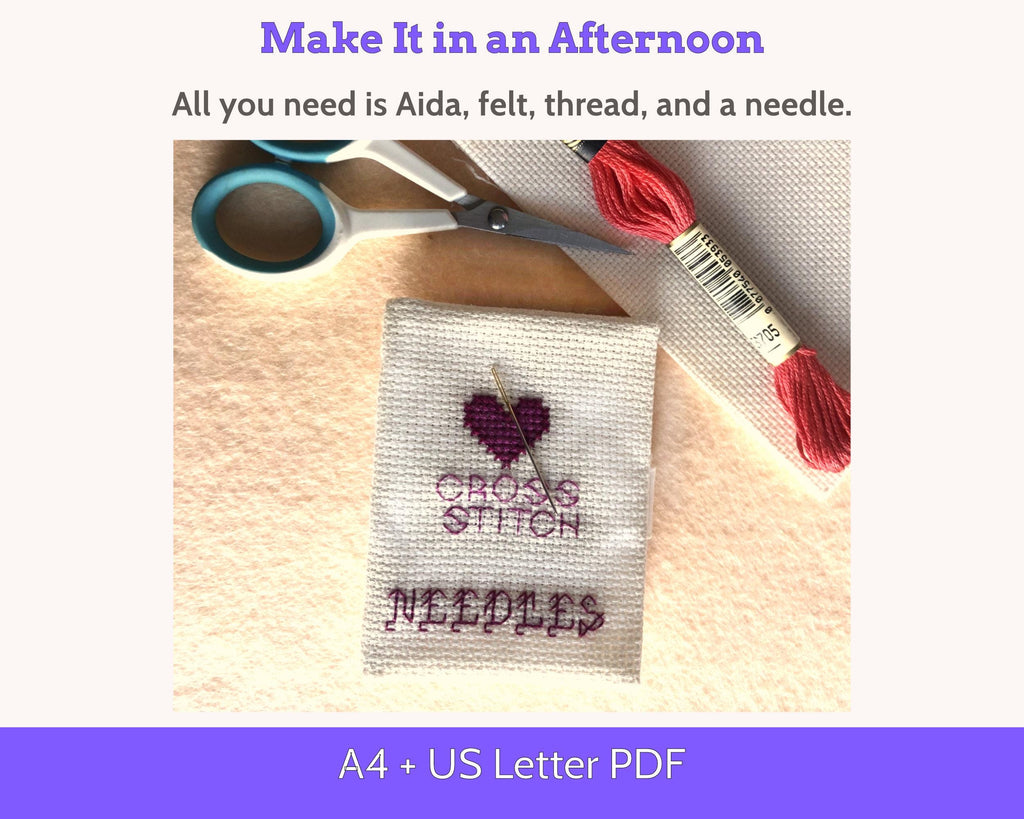Cross Stitch Aida Needle Case Sewing Pattern PDF