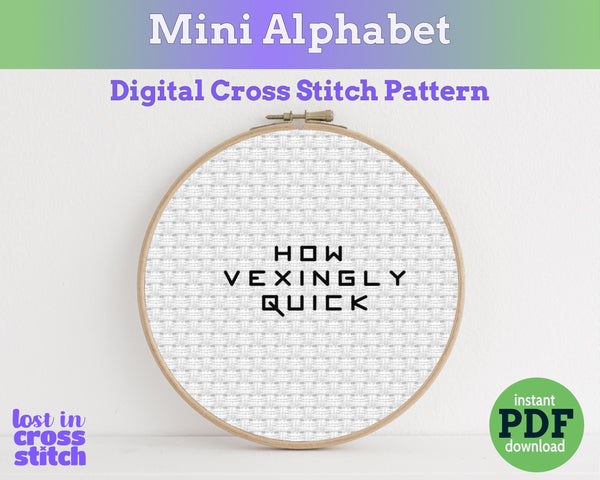 Mini Backstitch Alphabet Cross Stitch Pattern
