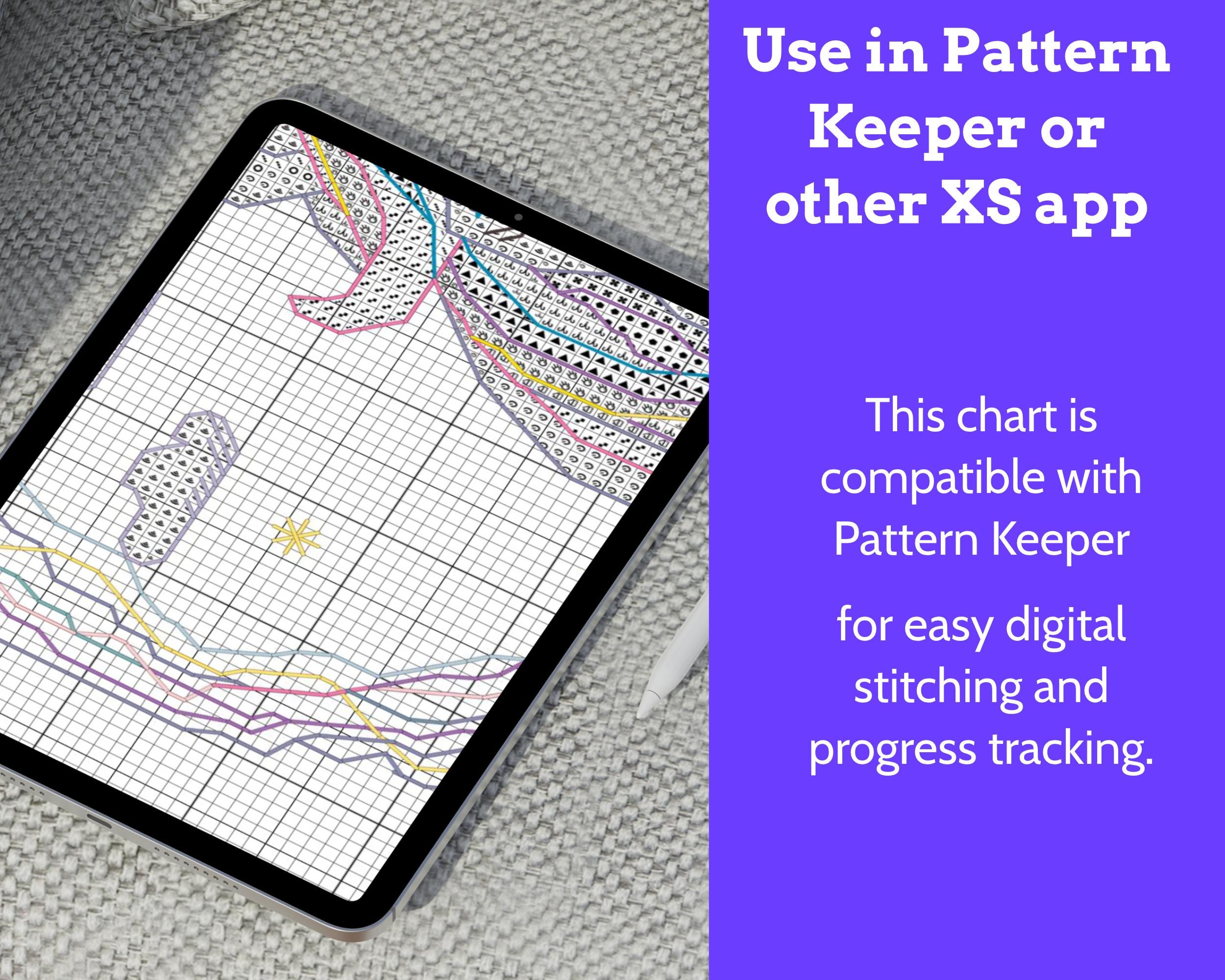 Kitten on the Moon Birth Sampler Cross Stitch Pattern PDF (DIY with Alphabet Charts)