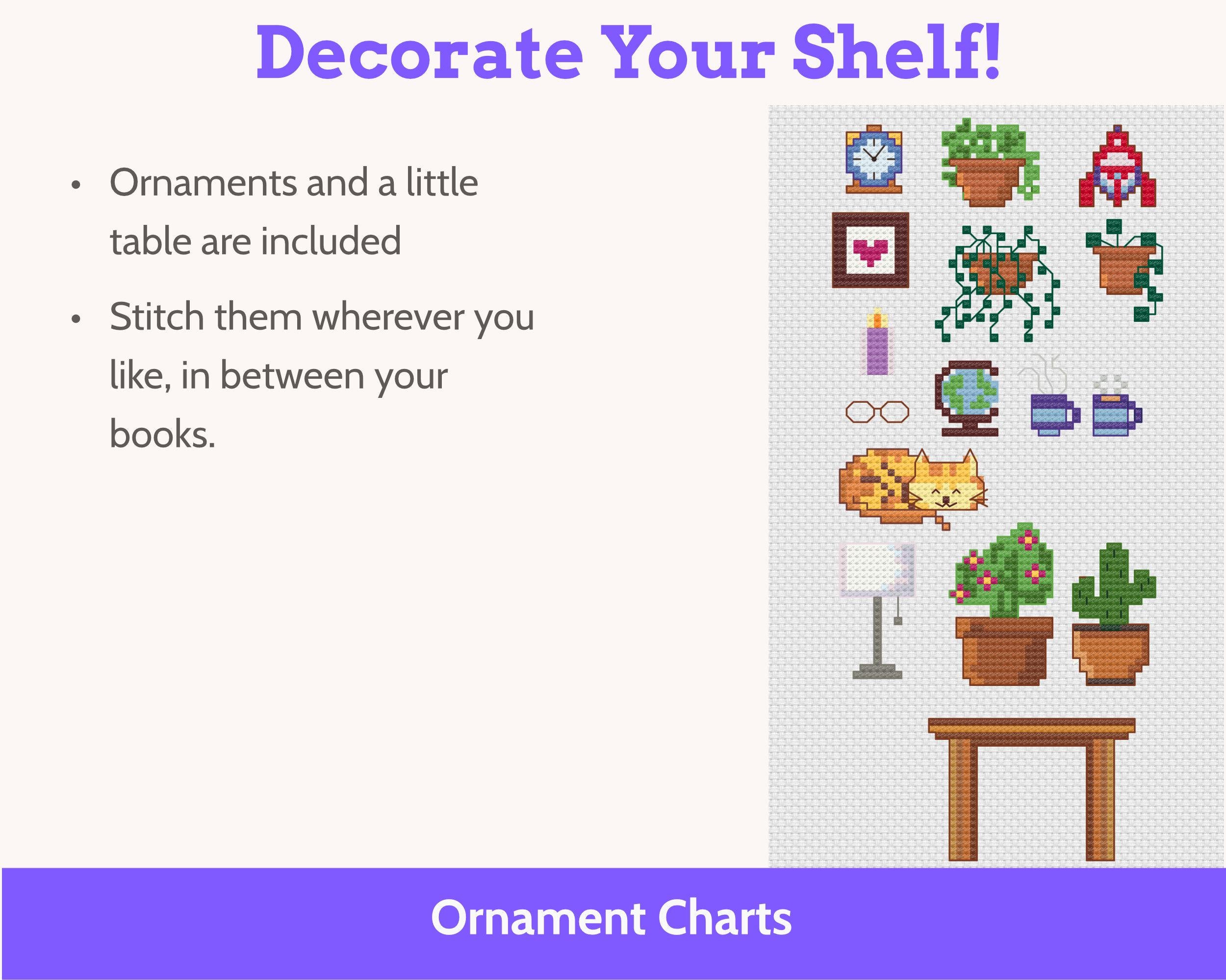 Cross Stitch Bookshelf Reading Tracker 100 Books Pattern
