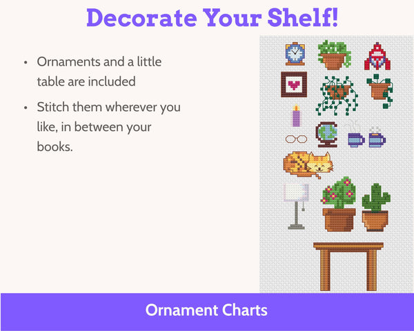 Cross Stitch Bookshelf Reading Tracker 100 Books Pattern