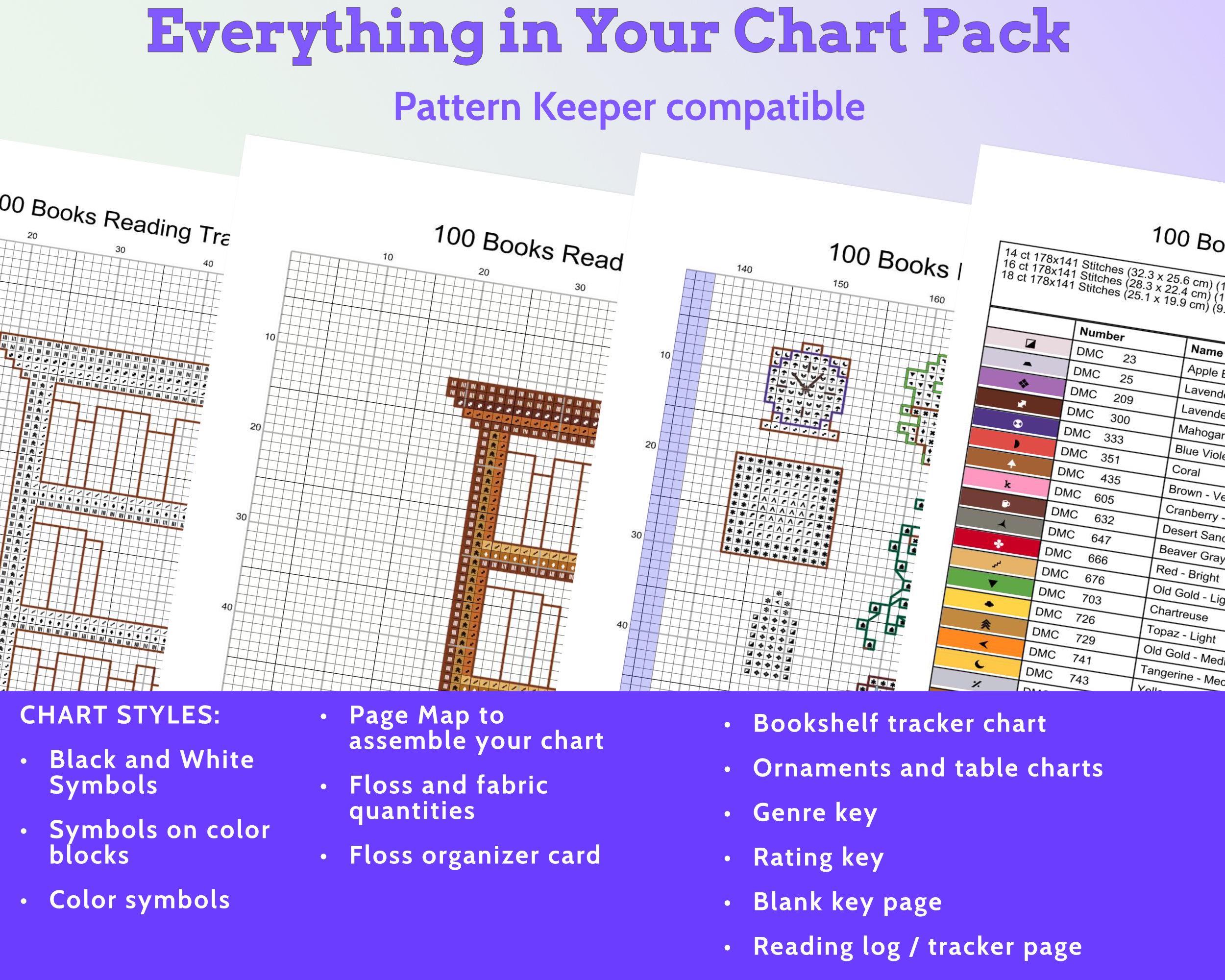 Cross Stitch Bookshelf Reading Tracker 100 Books Pattern