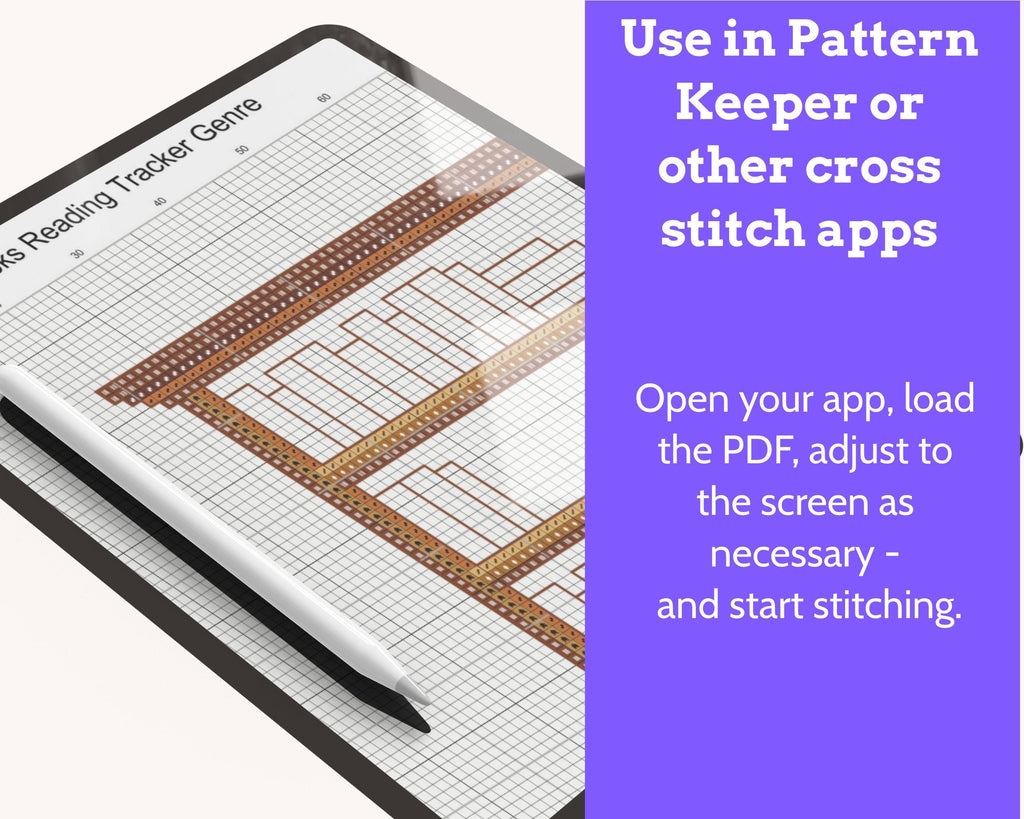Cross Stitch Bookshelf Reading Tracker 100 Books Pattern