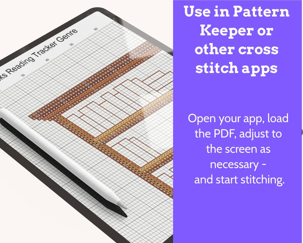 Cross Stitch Bookshelf Reading Tracker 100 Books Pattern