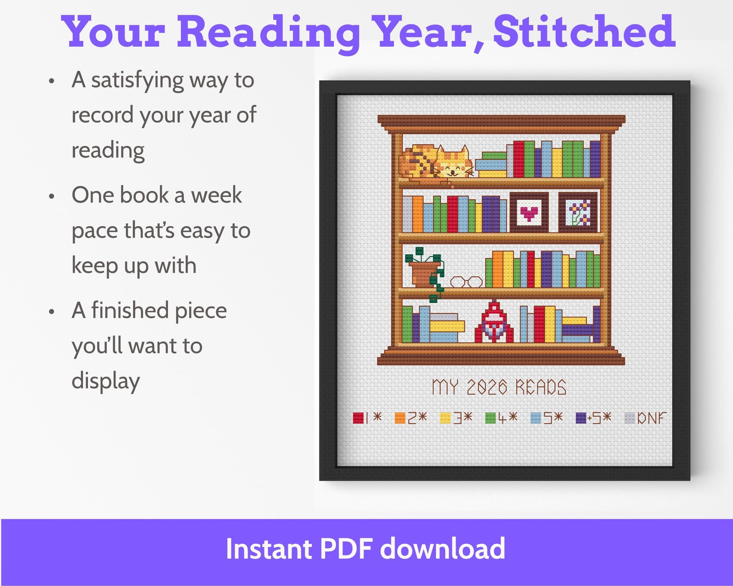 Cross Stitch Reading Tracker Pattern, 52 Books PDF Secondary image