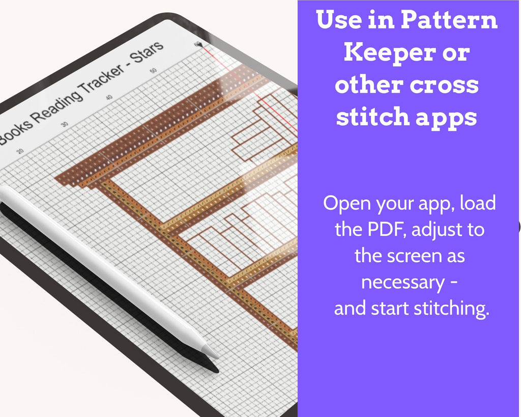 Cross Stitch Reading Tracker Pattern, 52 Books PDF