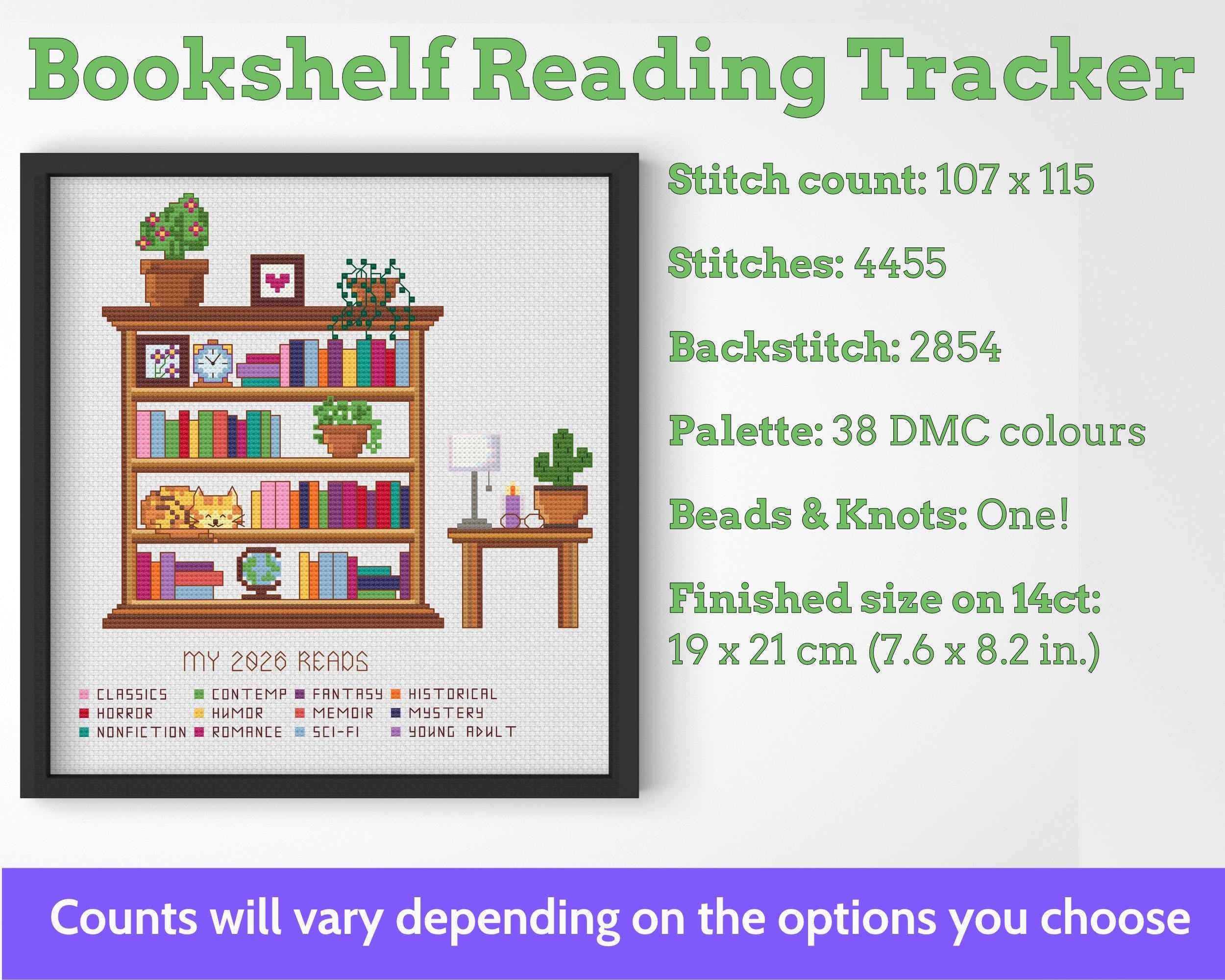 Cross Stitch Reading Tracker Pattern, 52 Books PDF
