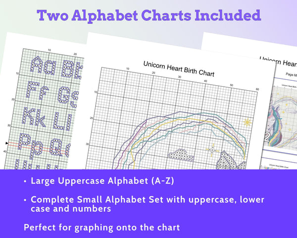 Kitten on the Moon Birth Sampler Cross Stitch Pattern PDF (DIY with Alphabet Charts)