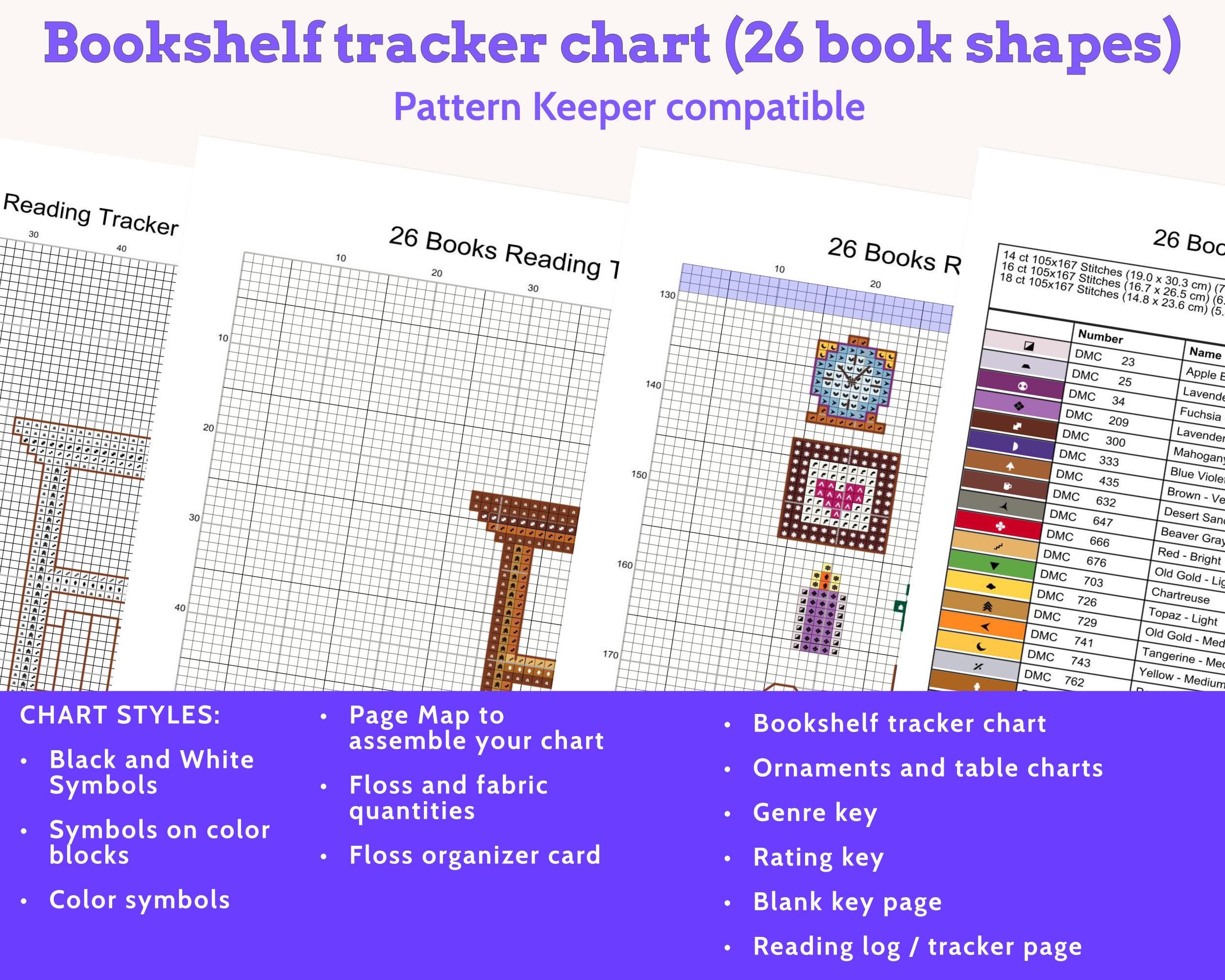 Cross Stitch Reading Tracker Pattern, 26 Books PDF