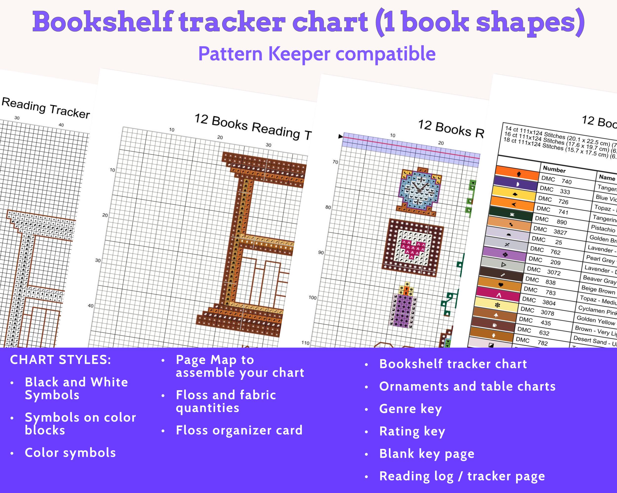 Cross Stitch Reading Tracker Pattern, 12 Books PDF