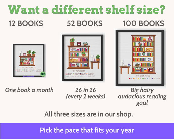 Cross Stitch Reading Tracker Pattern, 26 Books PDF