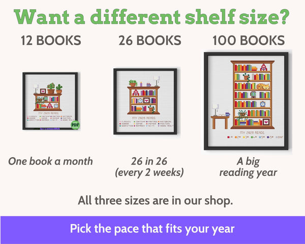 Cross Stitch Reading Tracker Pattern, 52 Books PDF
