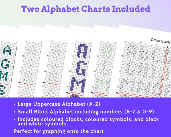 Koala and Kangaroo Birth Sampler Cross Stitch Pattern PDF (DIY with Alphabet Charts)