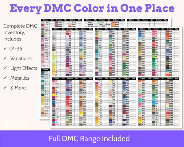 Cross Stitch DMC Number Order Floss Tracker Planner Stickers PDF