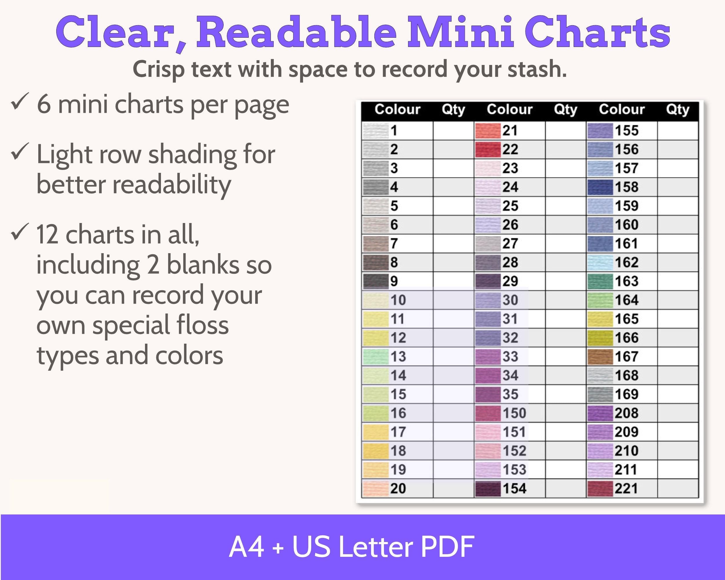 Cross Stitch DMC Floss Tracker Planner Stickers PDF