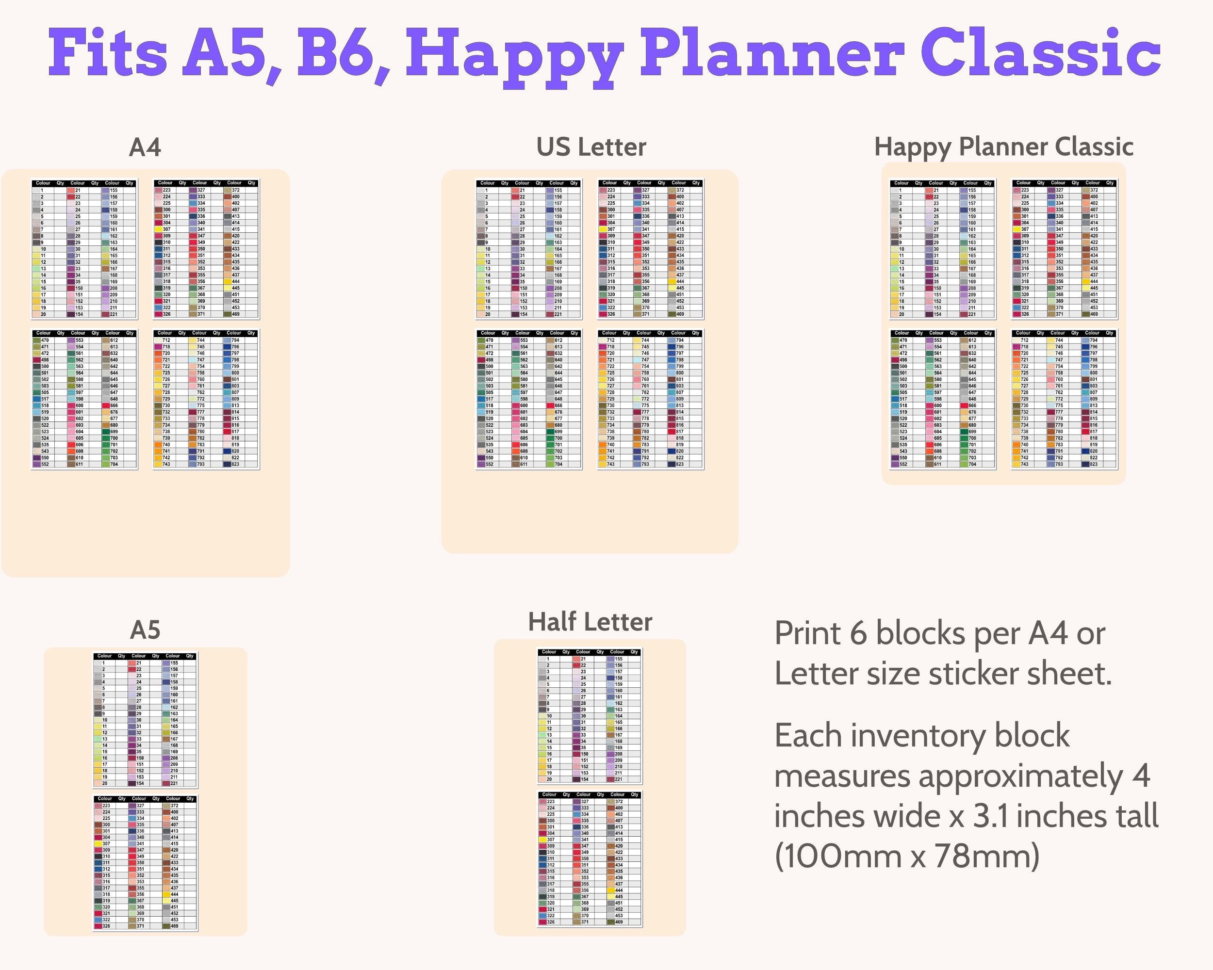 Cross Stitch DMC Floss Tracker Planner Stickers PDF