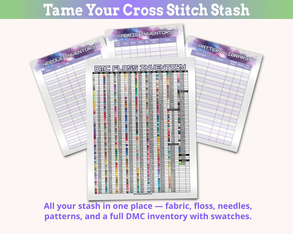 Galaxy Cross Stitch Planner Printable PDF