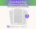 Cross Stitch Planning Graph Paper, Instant Digital PDF Download