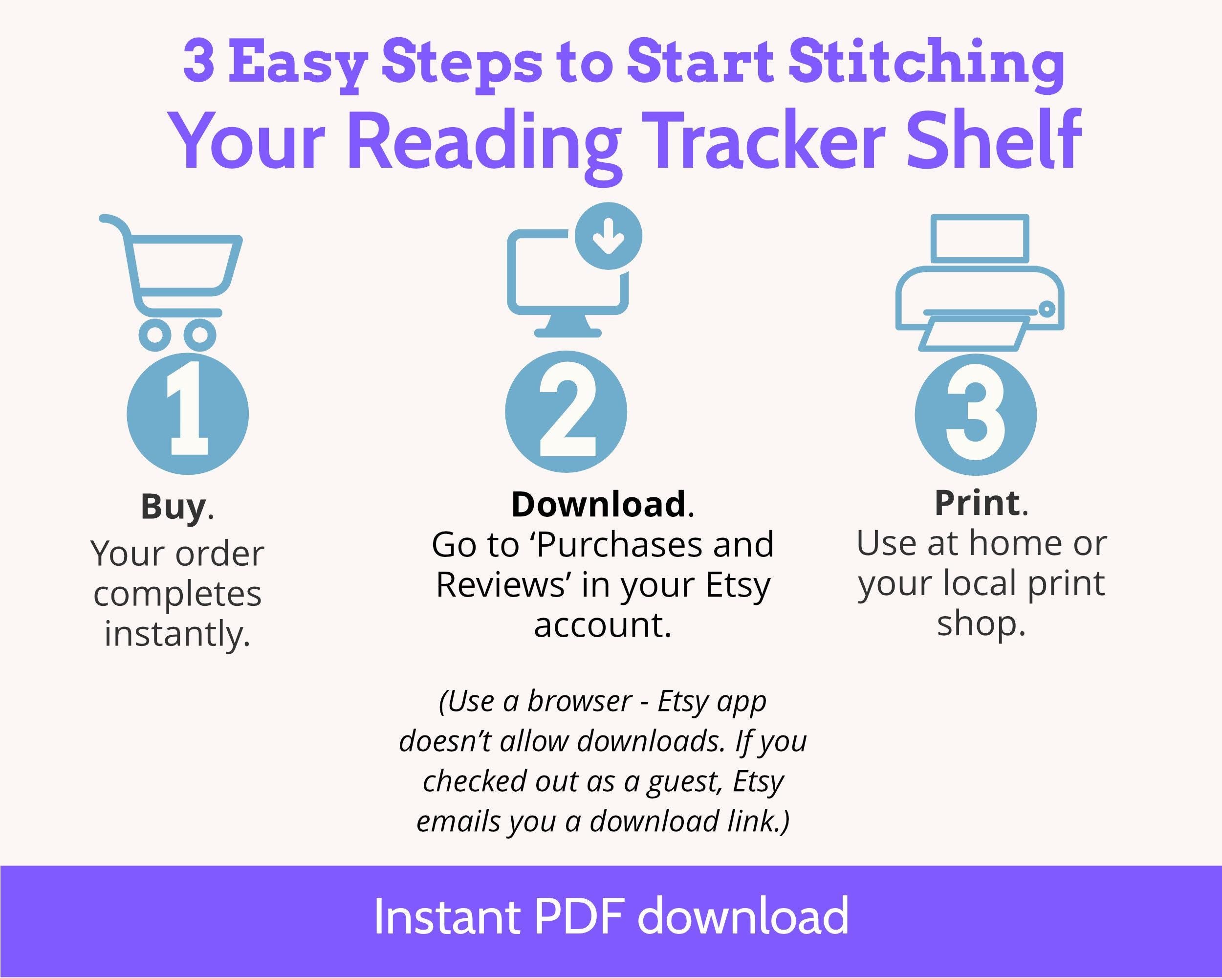 Cross Stitch Reading Tracker Pattern, 52 Books PDF